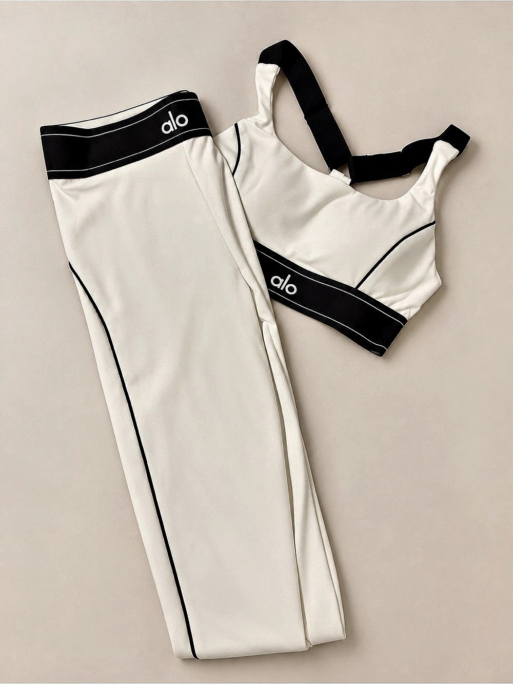 Alo White & Black Activewear Set